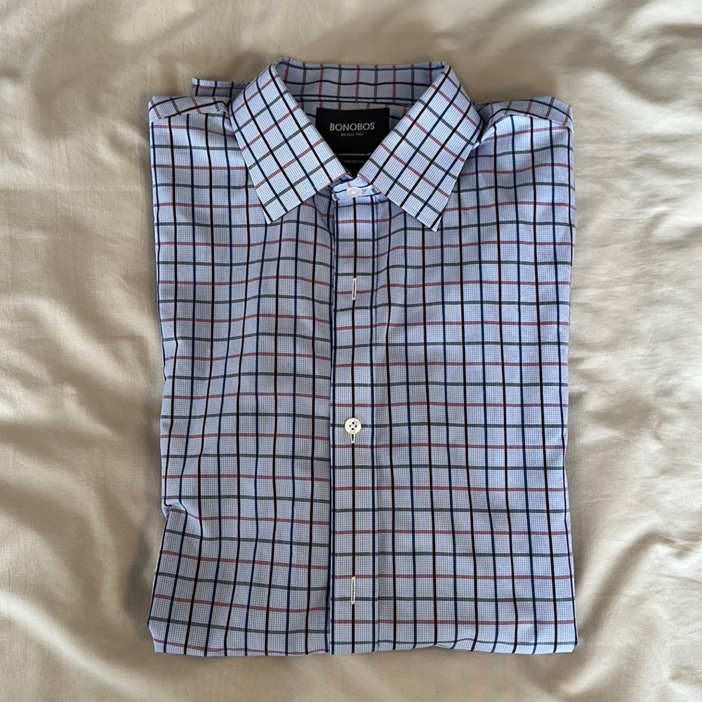 Bonobos Jetsetter long sleeve button down dress shirt, 16/36 standard fit